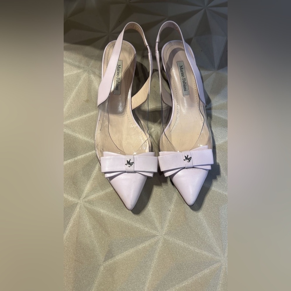Marino Fabiani Made in Italy pink Slingback Heels with Bow